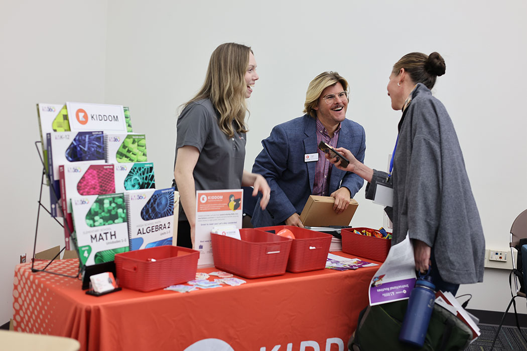 Kiddom vendor booth at the event