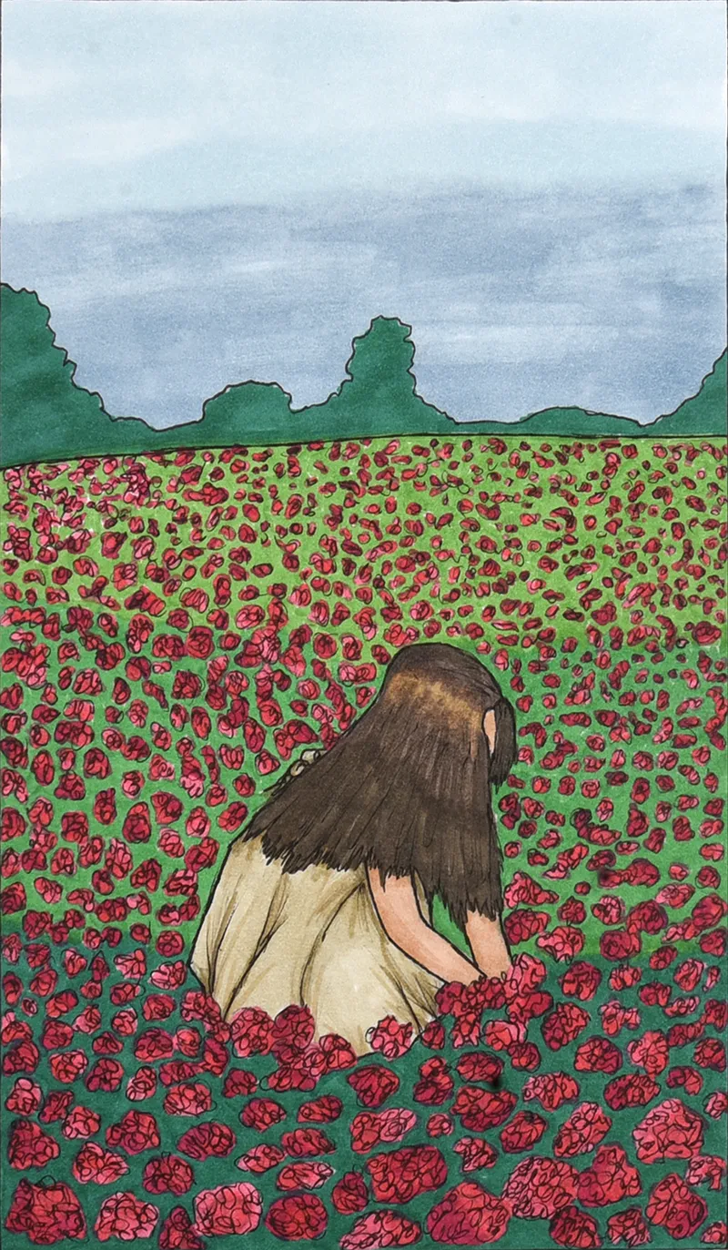 "Persephone in a Flower Field" by Analeigh Duplessie, 10th grade at Ridgefield