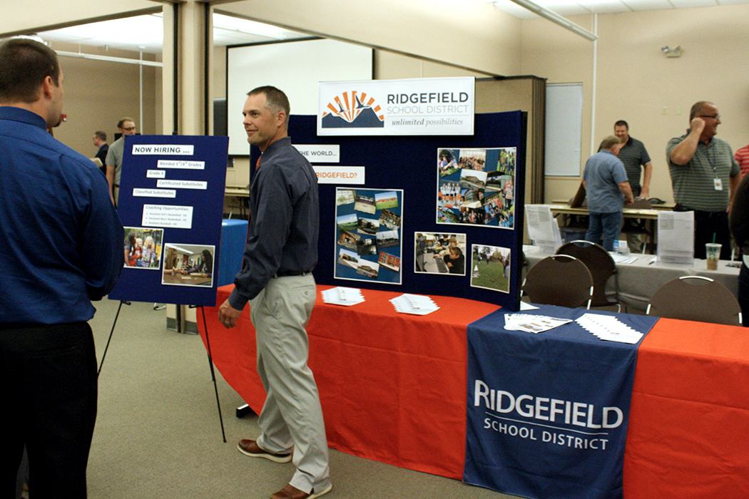 Ridgefield School District booth at the career fair