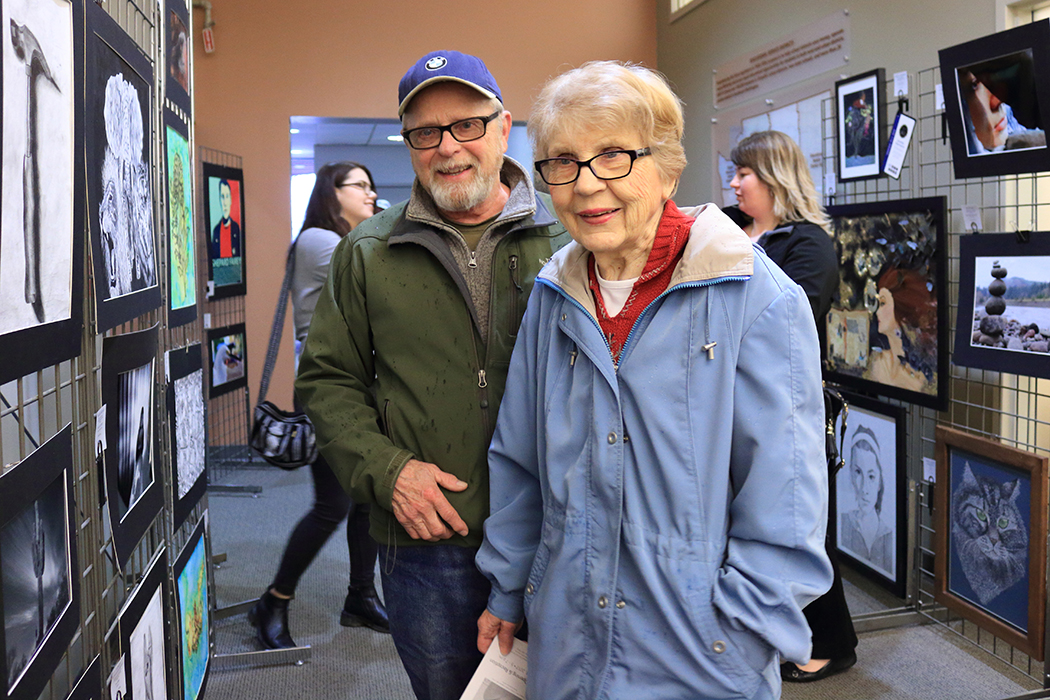 Family members, students, teachers and art lovers packed the halls of the ESD to view the artwork.