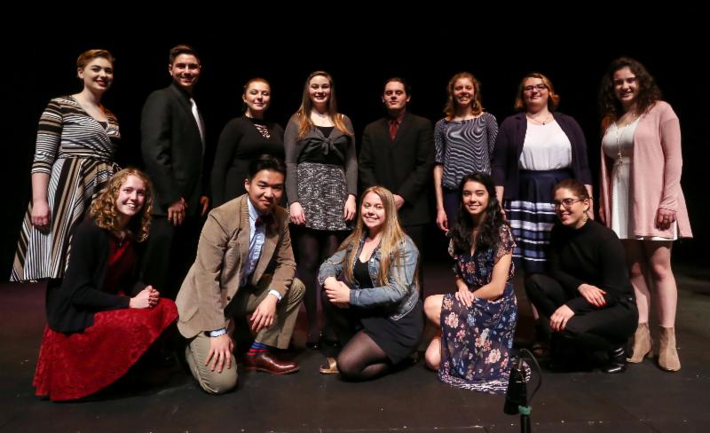 The thirteen Poetry Out Loud Regional Champions who competed at the 2017-18 State Final. Photo by Jesse Gardner.