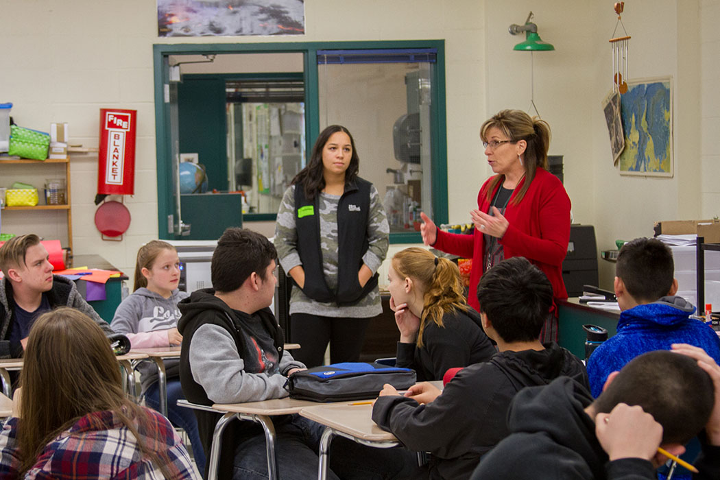 Woodland Middle School students learn how dropping out of high school could affect their futures