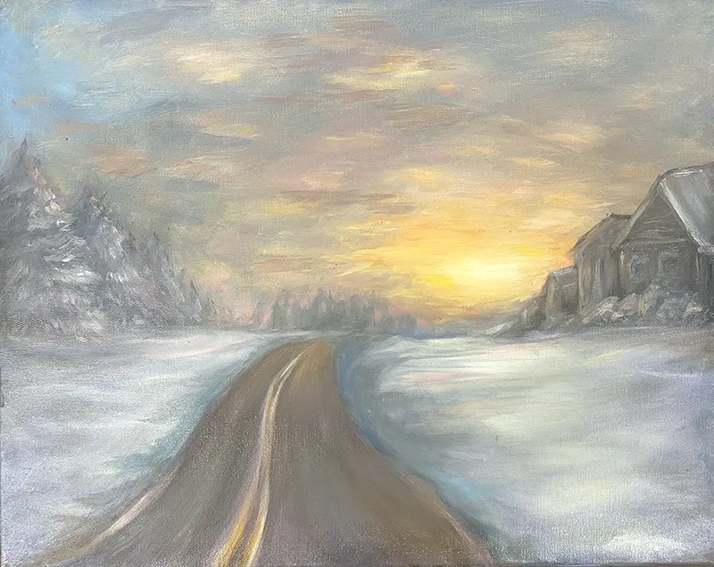 "Snowy Day " by Emiliana Newell, 11th grade at Ridgefield