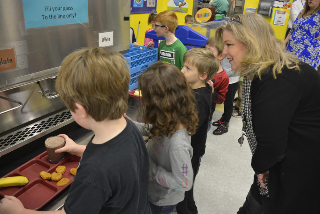 Gause milk dispenser with principal Tami Culp