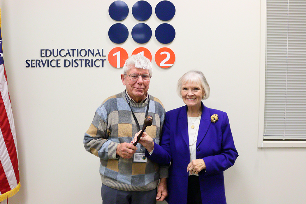 Dr. Graham passes ESD 112 board leadership to Ann Campbell