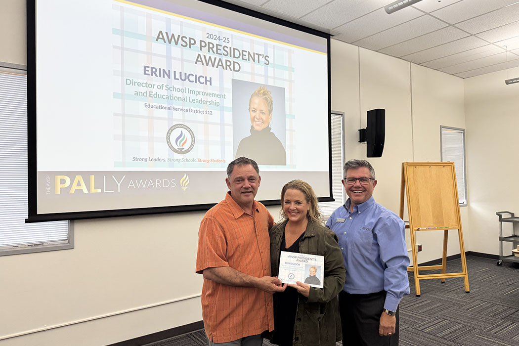 Erin Lucich honored with 2025 AWSP President’s Award for leadership support
