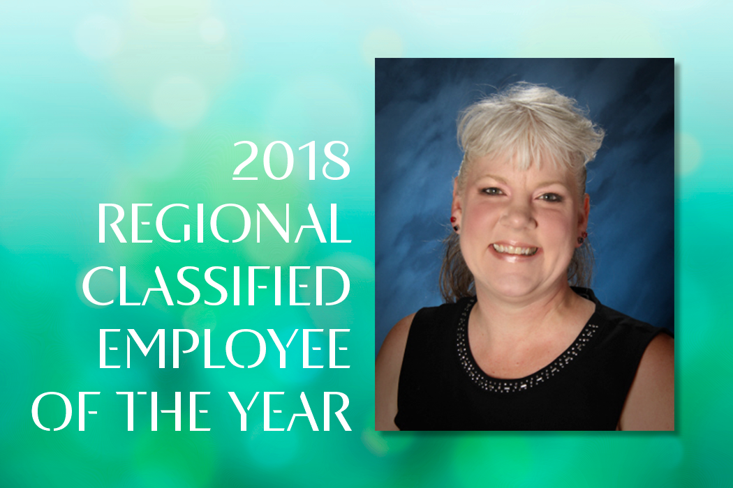 Julie Ward, Title 1 Math Paraeducator at Woodburn Elementary, named Classified Employee of the Year