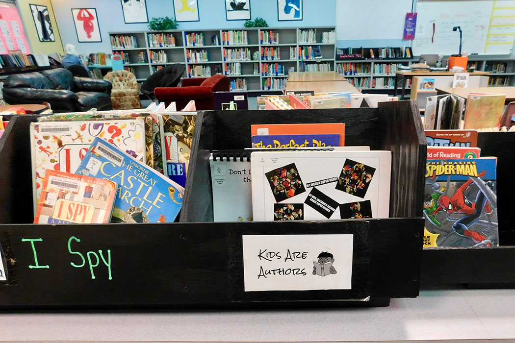 Kids are authors at Union Ridge Elementary School library