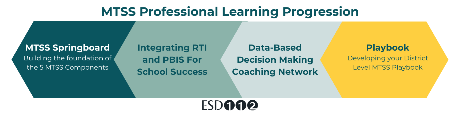 MTSS Professional Learning Progression Learning Progression: Springboard, Integrating RTI & PBIS for School Success, DBDM Coaches Network, MTSS Playbook