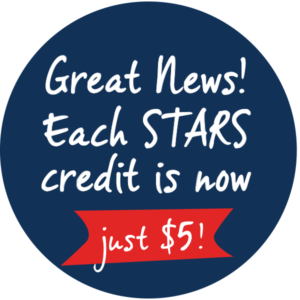 Great News! Each STARS credit is now just $5