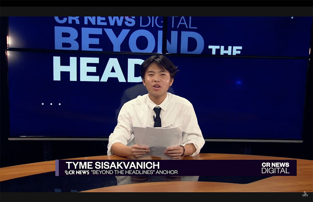 Tyme Sisakvanich hosts "Beyond the Headlines" at Columbia River High School in Vancouver.