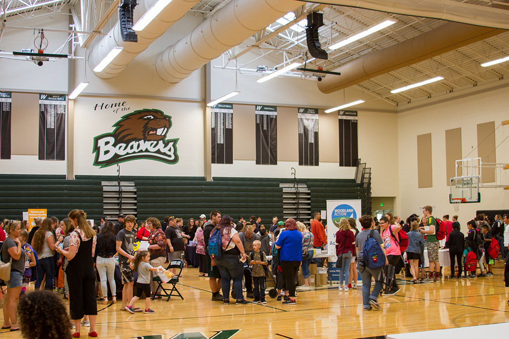 Woodland Public Schools' Back to School Bash gave away more than 600 free backpacks filled with school supplies to students in need