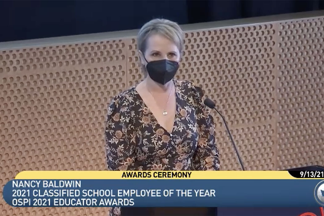 Kelso’s Nancy Baldwin named 2021 Washington State Classified School Employee of the Year
