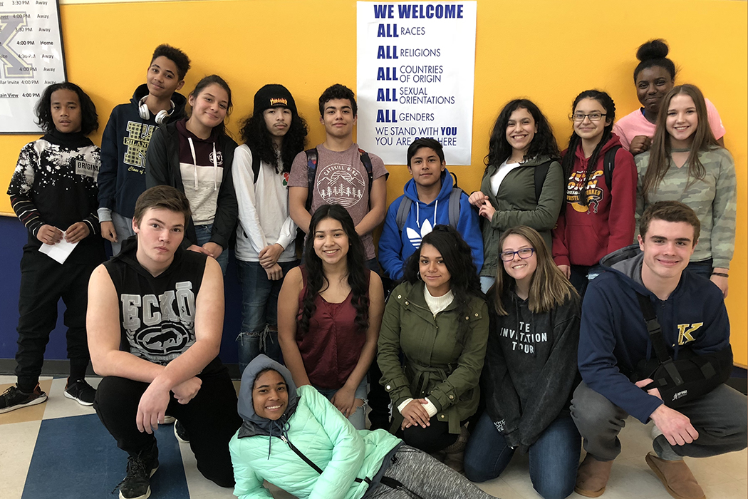 diversity class students posing