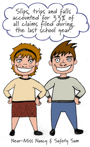 nancy-sam Slips, trips and falls accounted for 33% of all claims filed during the last school year.