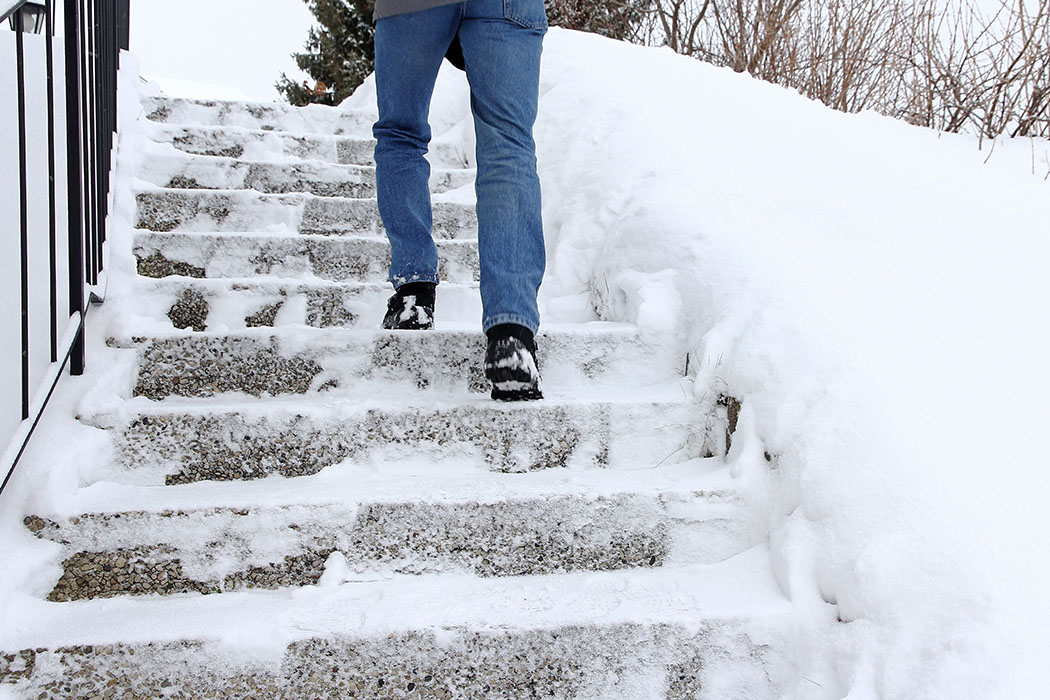 Preventing slips and falls when walking or working on snow and ice