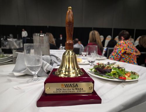 ESD 112’s Gavin Hottman receives the statewide Service to WASA Award