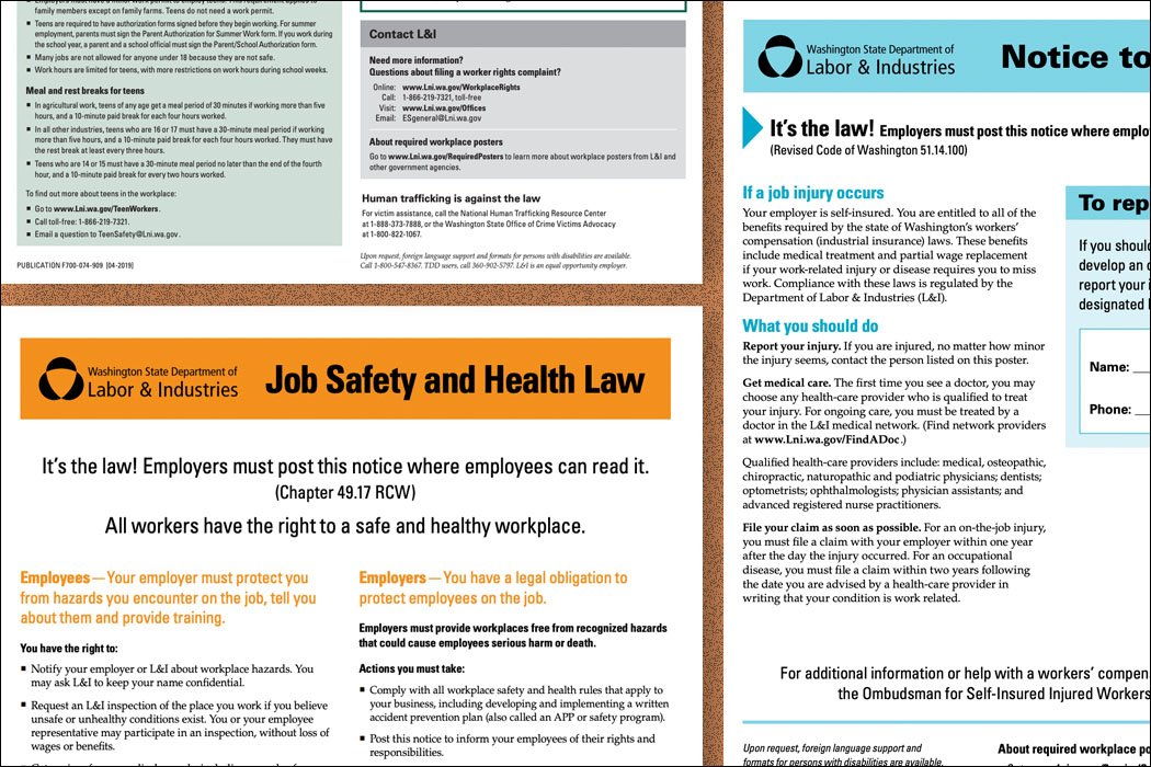 2019 Washington Labor Law Posters WA2-27X40-ENG All-in-One State and Federal Approved OSHA Compliant Vertical 27x40 Laminated 